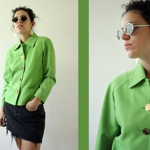 Rare Vintage 1990’s YSL Bright Green Blazer Jacket